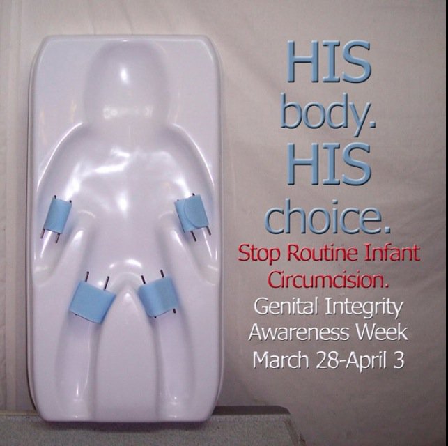 His body, his choice. Stop Routine Infant Circumcision. GIAW Genital Integrity Awareness Week
