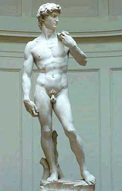 Michelangelo's statue of David at the Galleria dell'Accademia in Florence